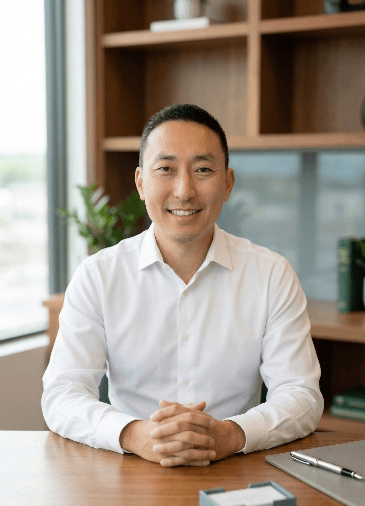 Jay Chang at his desk