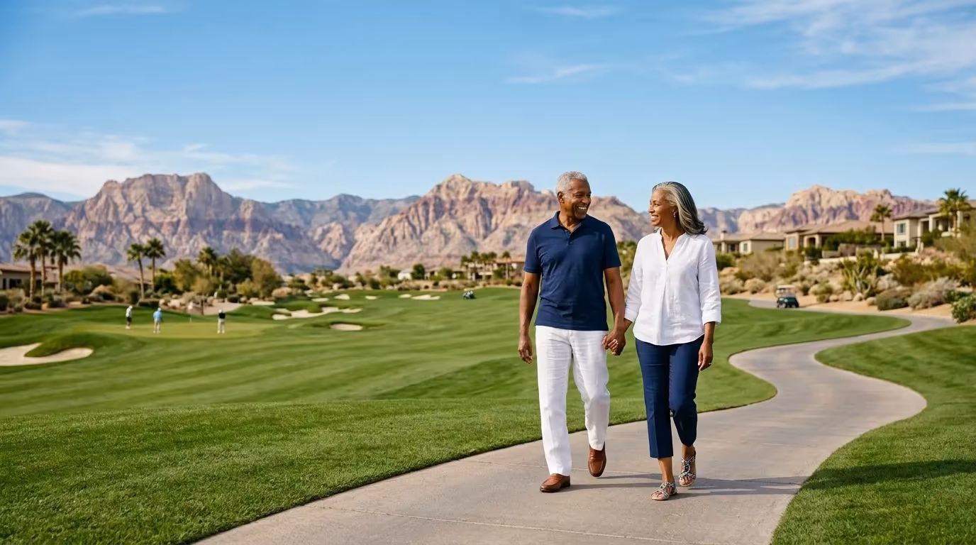 Family enjoying retirement in Las Vegas after relocating from California with tax-optimized wealth plan