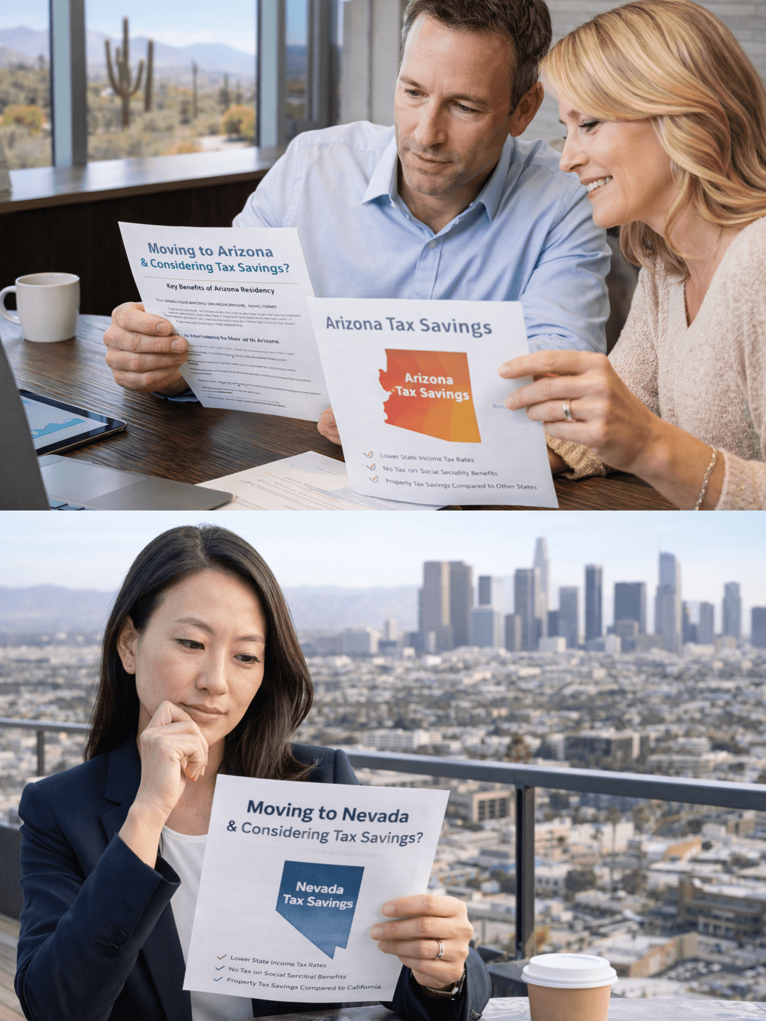 California couple reviewing a personalized wealth management strategy with their financial advisor